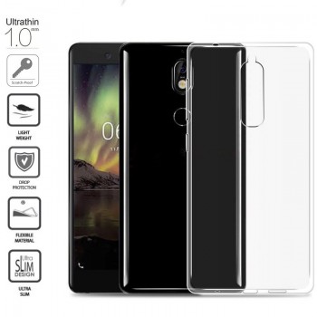 Permatomas silikoninis dėkliukas 1.0 mm. (NOKIA 6.1) Permatomas silikoninis dėkliukas 1.0 mm. (NOKIA 6.1)